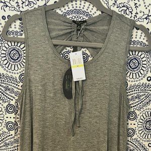 Black ankle length open back dress